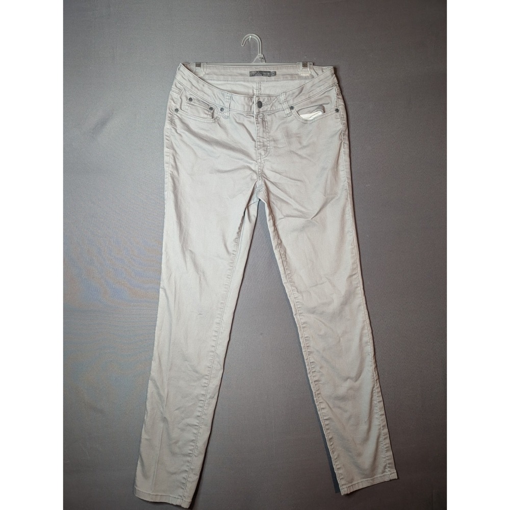 Prana Jeans Womens 10/30 Gray Denim Organic Cotton Logo Skinny Leg Light Wash